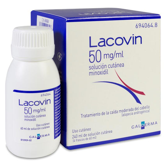 Lacovin 50 mg/ml solucion cutanea 4 frascos 60 ml