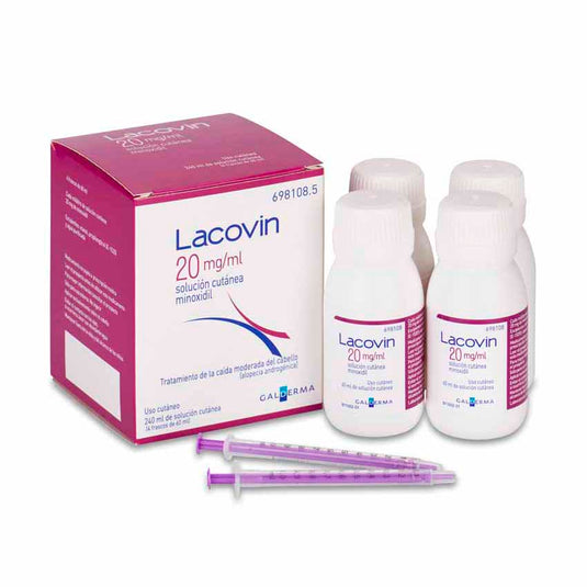 Lacovin 20 mg/ml solucion cutanea 4 frascos 60 ml