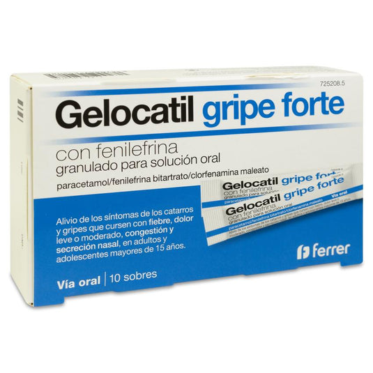 GELOCATIL GRIPE FORTE CON FENILEFRINA 10 SOBRES GRANULADO PARA SOLUCION ORAL