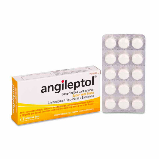 ANGILEPTOL 30 COMPRIMIDOS PARA CHUPAR (SABOR MIEL-LIMON)