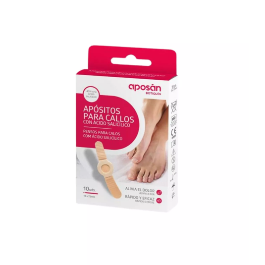 Apósitos para Callos Aposan Botiquín 10 Unidades 72 mm x 19 mm