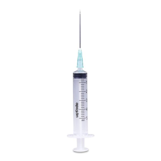 Jeringa C/aguja Esteril Aposan G21 Ui 0.8 X 40 Mm 5 Ml
