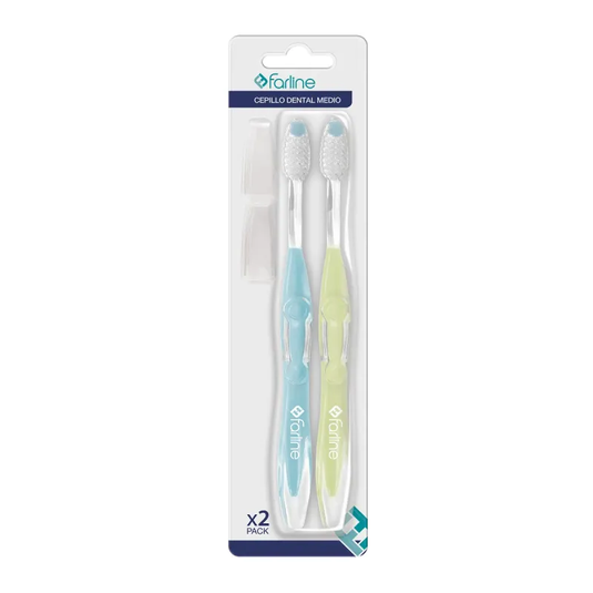 Cepillo dental Farline medio pack 2 unidades