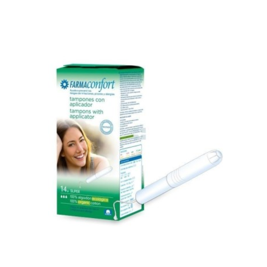 Tampones 100% Algodon Farmaconfort Con Aplicador 14 Unidades Super
