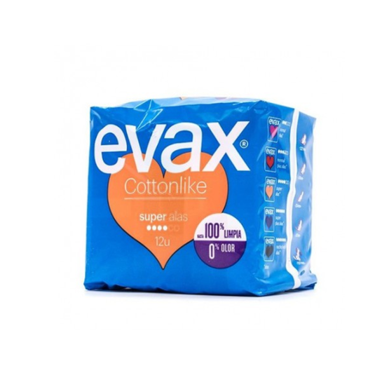 Compresa Evax Cotton Con Alas Super 12 unidades