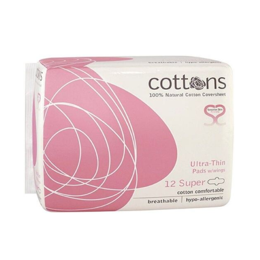 Compresas Higienicas Femeninas Cottons Ultrafina Super 12 Unidades