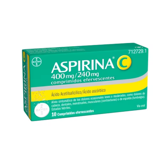 Aspirina c 400 mg/240 mg 10 comprimidos efervescentes