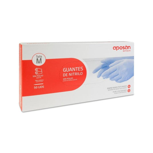 Guantes De Nitrilo Aposan Botiquin 50 Unidades Talla M
