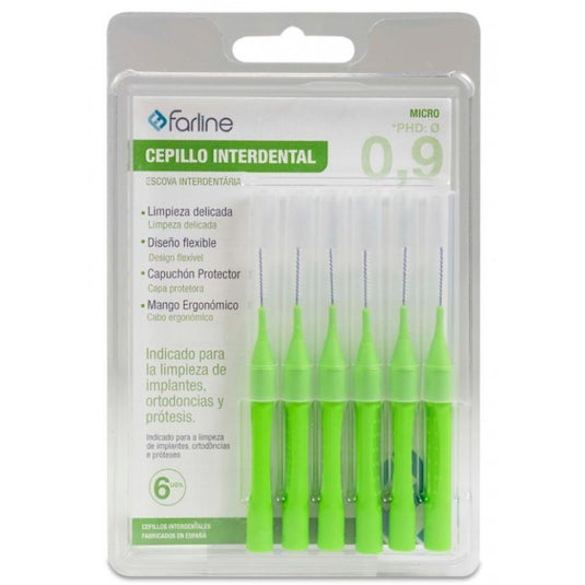 CEPILLO INTERDENTAL FARLINE MICRO 0,9 mm 6 UNIDADES
