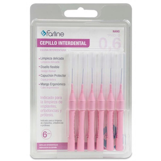 CEPILLO INTERDENTAL FARLINE NANO 0,6 mm 6 UNIDADES