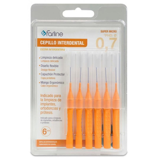 CEPILLO INTERDENTAL FARLINE SUPER MICRO 0,7 mm 6 UNIDADES