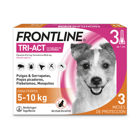 Frontline Tri-Act perros 5-10 kg, 3 pipetas